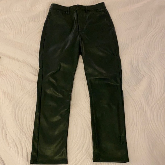 Pants - FOREST GREEN EXPRESS FAUX LEATHER PANTS